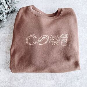 Hanes Brown Crewneck Fall Sweatshirt Size Small